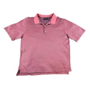 BOBBY JONES Players‎ Polo Shirt Mens Large Pink Geometric Golf Cotton